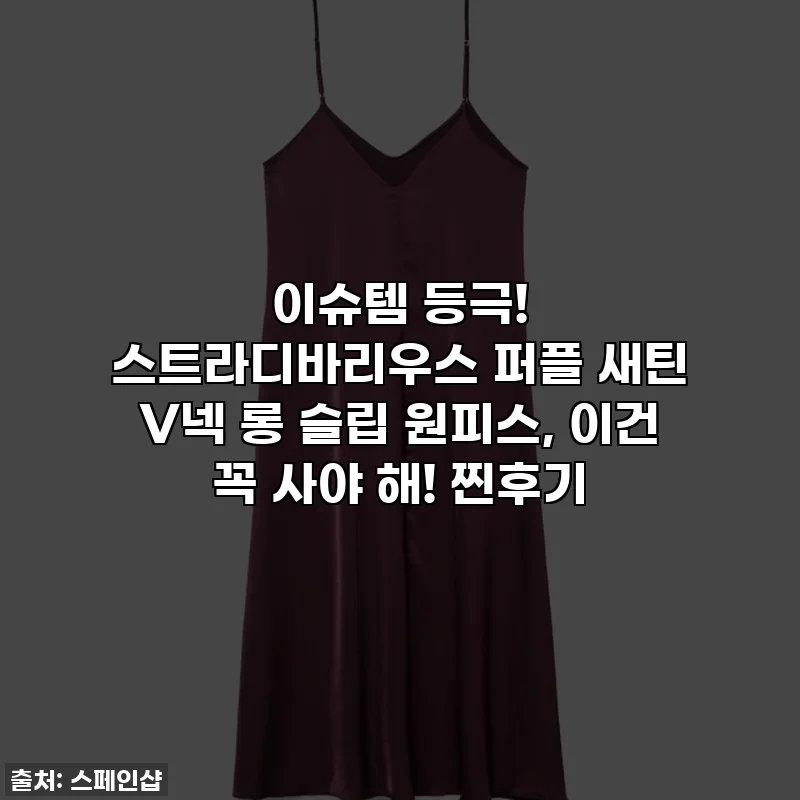 이슈템 등극! 스트라디바리우스 퍼플 새틴 V넥 롱 슬립 원피스, 이건 꼭 사야 해! 찐후기