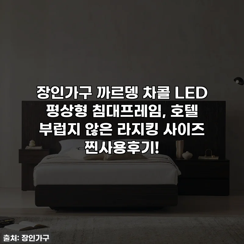 장인가구 까르뎅 차콜 LED 평상형 침대프레임, 호텔 부럽지 않은 라지킹 사이즈 찐사용후기!