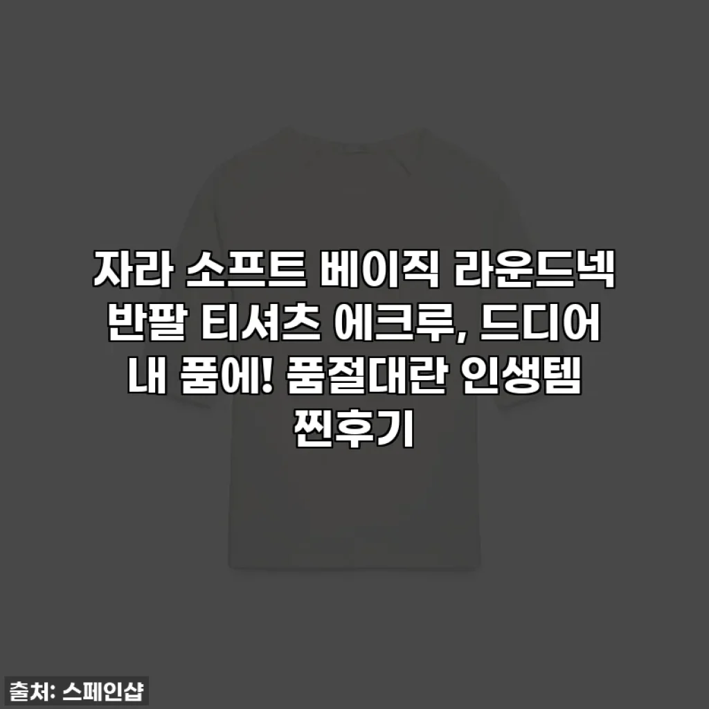 자라 소프트 베이직 라운드넥 반팔 티셔츠 에크루, 드디어 내 품에! 품절대란 인생템 찐후기