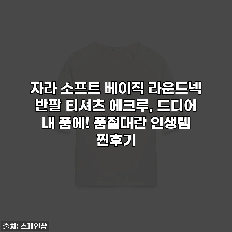 자라 소프트 베이직 라운드넥 반팔 티셔츠 에크루, 드디어 내 품에! 품절대란 인생템 찐후기