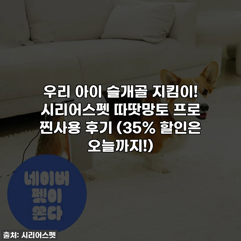 우리 아이 슬개골 지킴이! 시리어스펫 따땃망토 프로 찐사용 후기 (35% 할인은 오늘까지!)