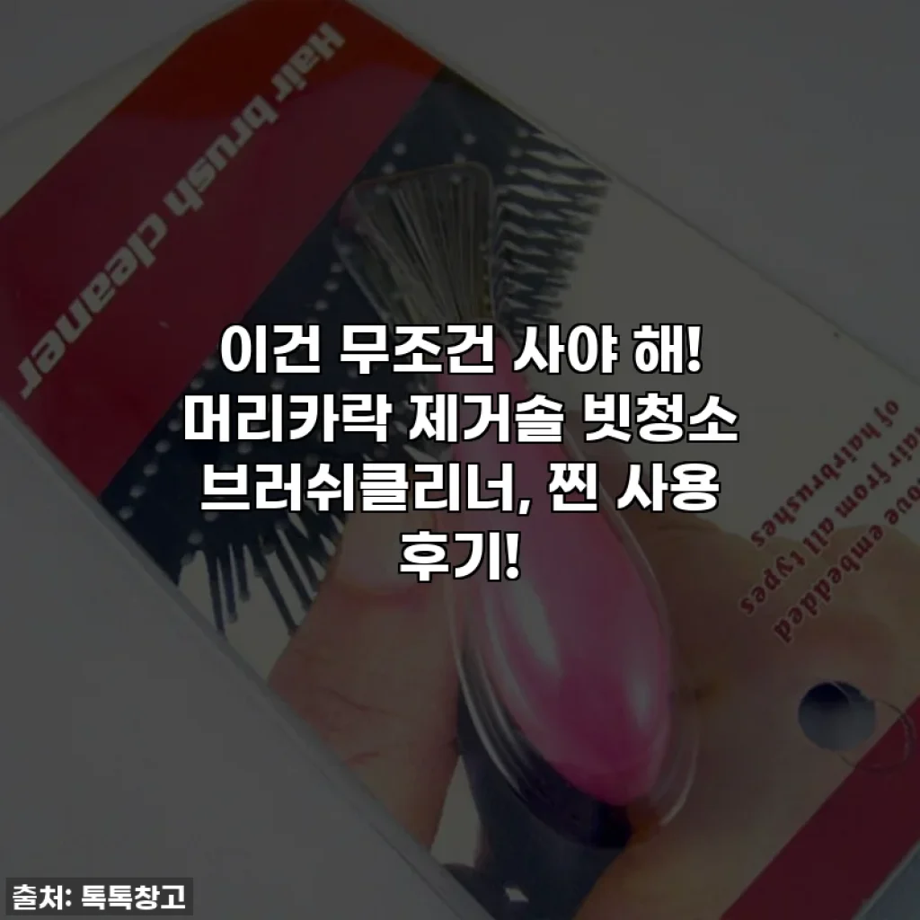 이건 무조건 사야 해! 머리카락 제거솔 빗청소 브러쉬클리너, 찐 사용 후기!