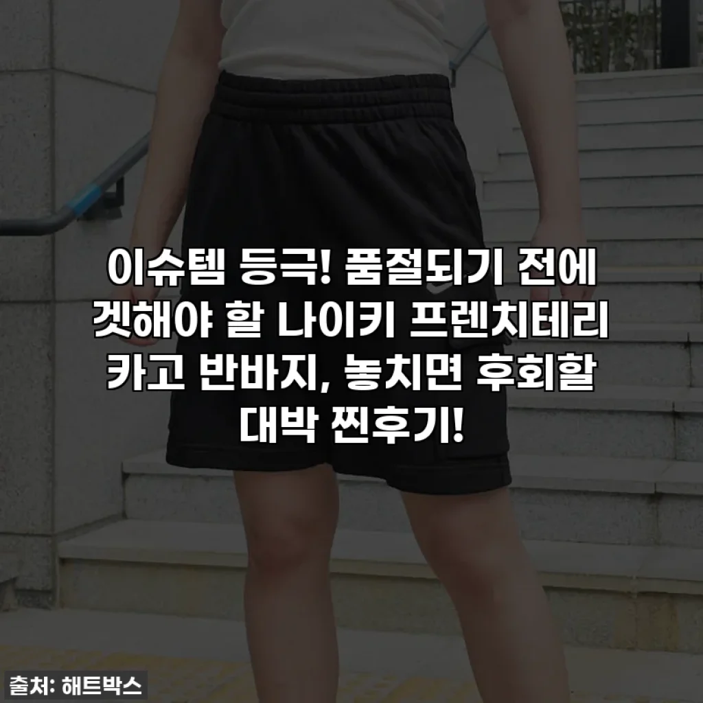 이슈템 등극! 품절되기 전에 겟해야 할 나이키 프렌치테리 카고 반바지, 놓치면 후회할 대박 찐후기!