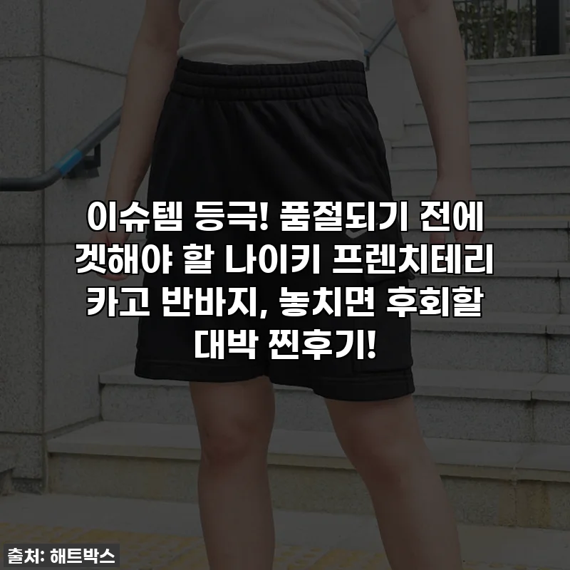 이슈템 등극! 품절되기 전에 겟해야 할 나이키 프렌치테리 카고 반바지, 놓치면 후회할 대박 찐후기!