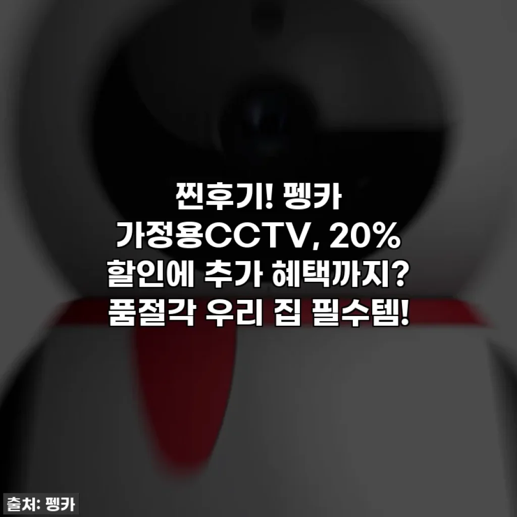 찐후기! 펭카 가정용CCTV, 20% 할인에 추가 혜택까지? 품절각 우리 집 필수템!