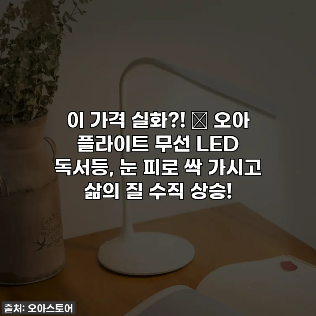 이 가격 실화?! ✨ 오아 플라이트 무선 LED 독서등, 눈 피로 싹 가시고 삶의 질 수직 상승!