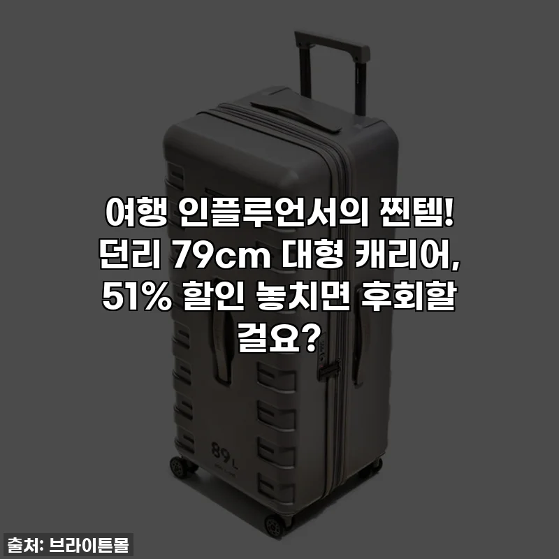여행 인플루언서의 찐템! 던리 79cm 대형 캐리어, 51% 할인 놓치면 후회할 걸요?