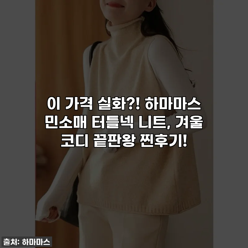 이 가격 실화?! 하마마스 민소매 터틀넥 니트, 겨울 코디 끝판왕 찐후기!