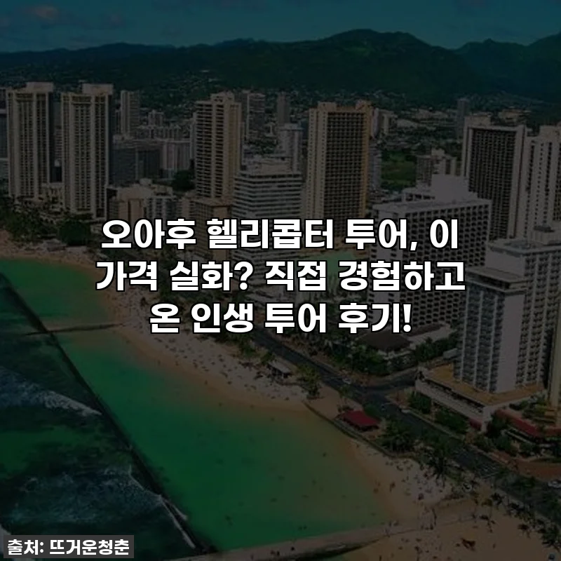 오아후 헬리콥터 투어, 이 가격 실화? 직접 경험하고 온 인생 투어 후기!