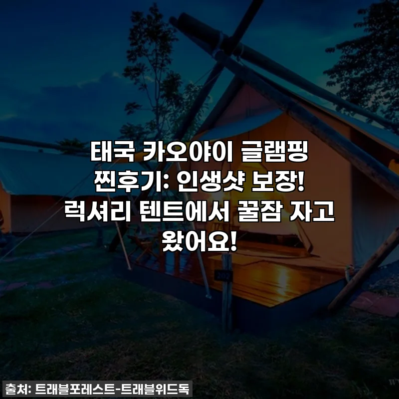 태국 카오야이 글램핑 찐후기: 인생샷 보장! 럭셔리 텐트에서 꿀잠 자고 왔어요!