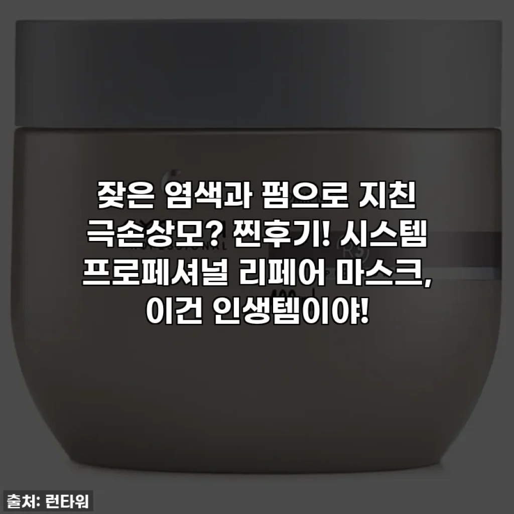잦은 염색과 펌으로 지친 극손상모? 찐후기! 시스템 프로페셔널 리페어 마스크, 이건 인생템이야!