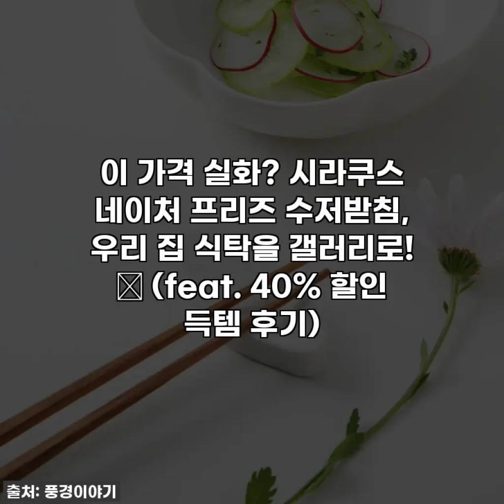 이 가격 실화? 시라쿠스 네이처 프리즈 수저받침, 우리 집 식탁을 갤러리로! 🥹 (feat. 40% 할인 득템 후기)