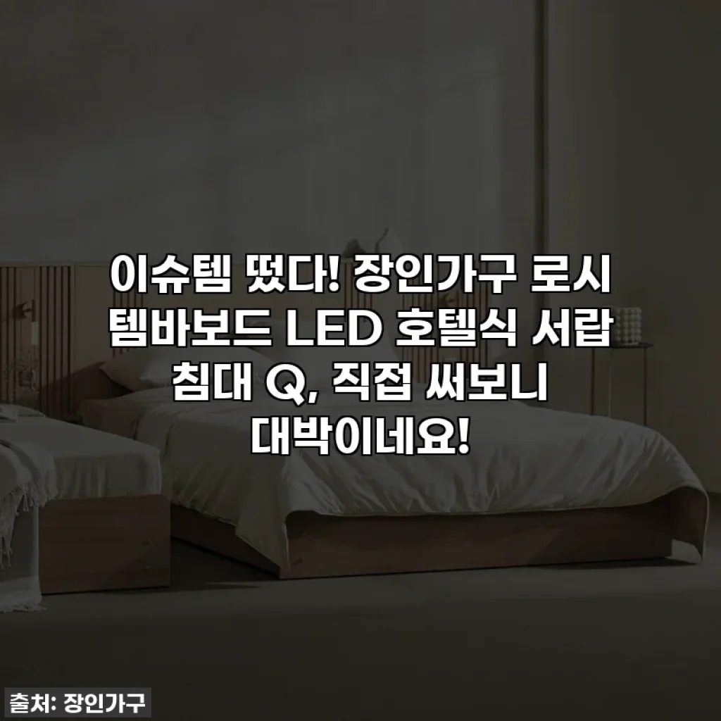 이슈템 떴다! 장인가구 로시 템바보드 LED 호텔식 서랍 침대 Q, 직접 써보니 대박이네요!