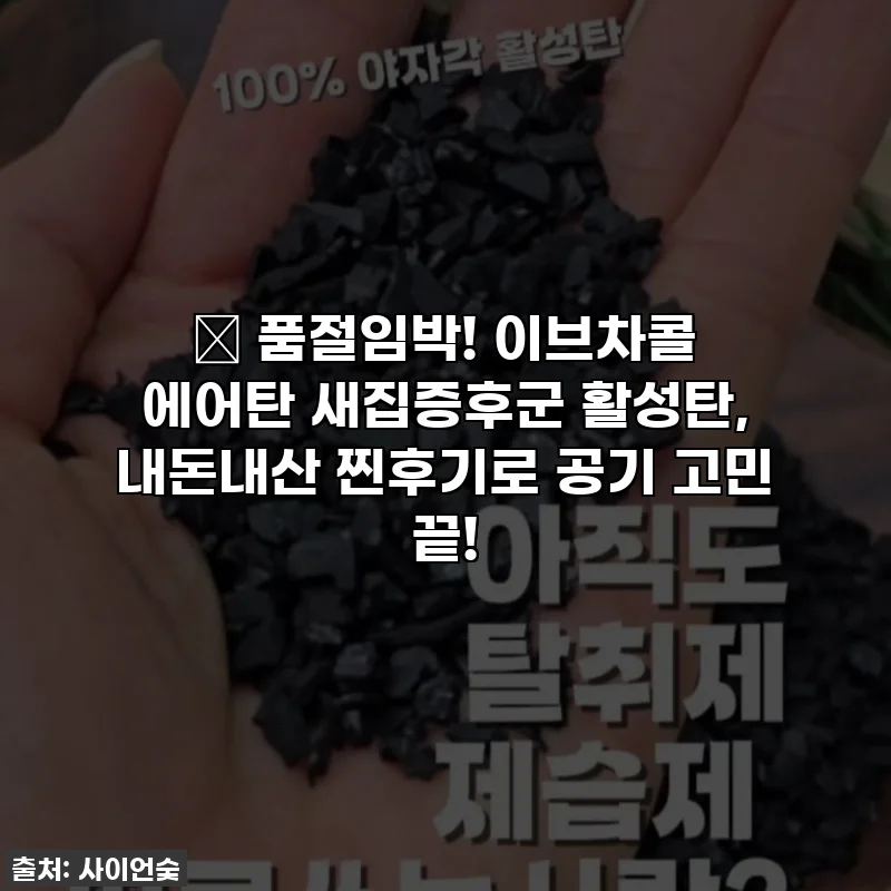 🎁 품절임박! 이브차콜 에어탄 새집증후군 활성탄, 내돈내산 찐후기로 공기 고민 끝!