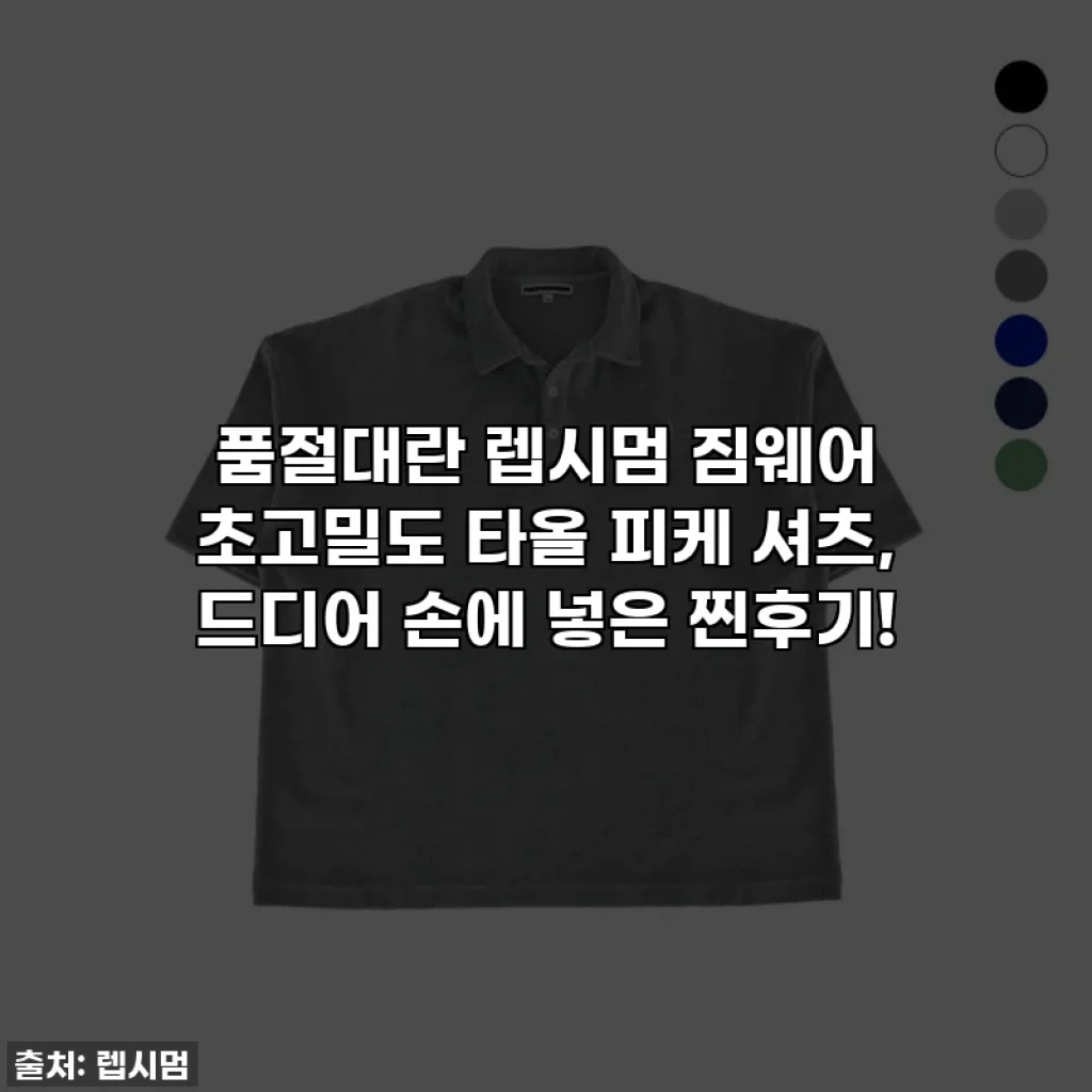 품절대란 렙시멈 짐웨어 초고밀도 타올 피케 셔츠, 드디어 손에 넣은 찐후기!