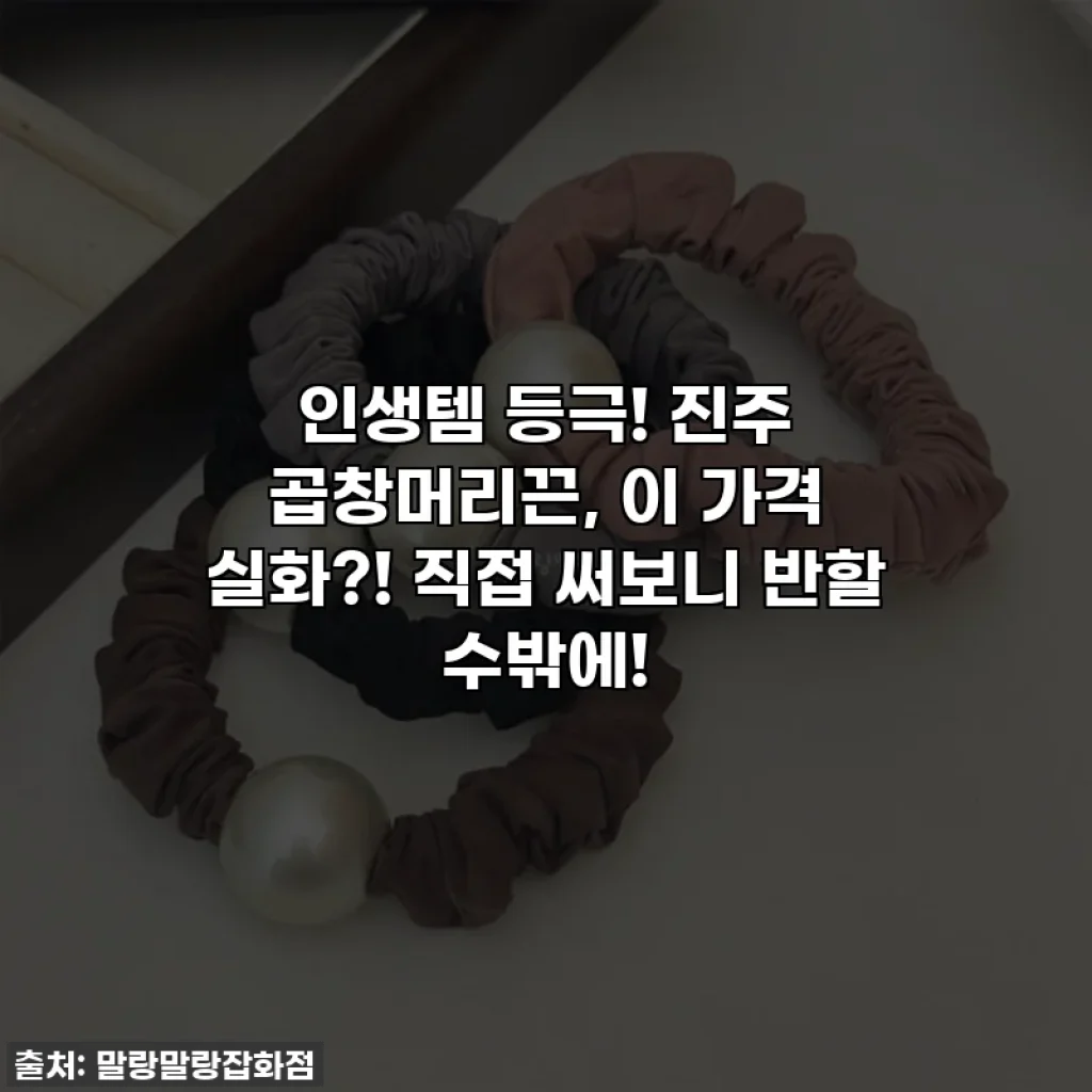 인생템 등극! 진주 곱창머리끈, 이 가격 실화?! 직접 써보니 반할 수밖에!