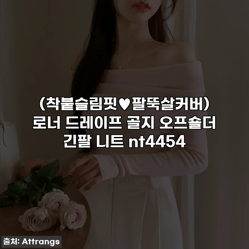 (착붙슬림핏♥팔뚝살커버) 로너 드레이프 골지 오프숄더 긴팔 니트 nt4454