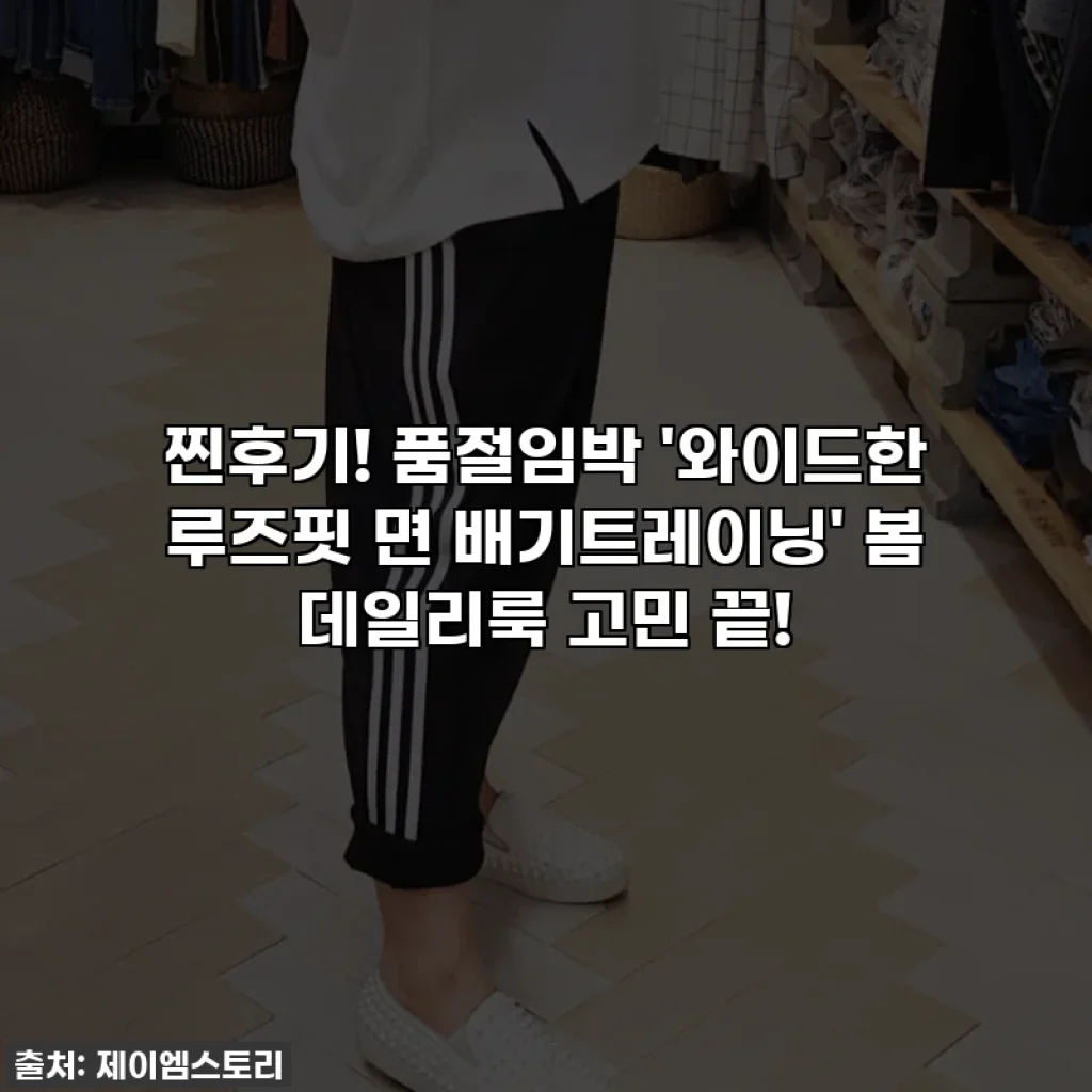 찐후기! 품절임박 '와이드한 루즈핏 면 배기트레이닝' 봄 데일리룩 고민 끝!