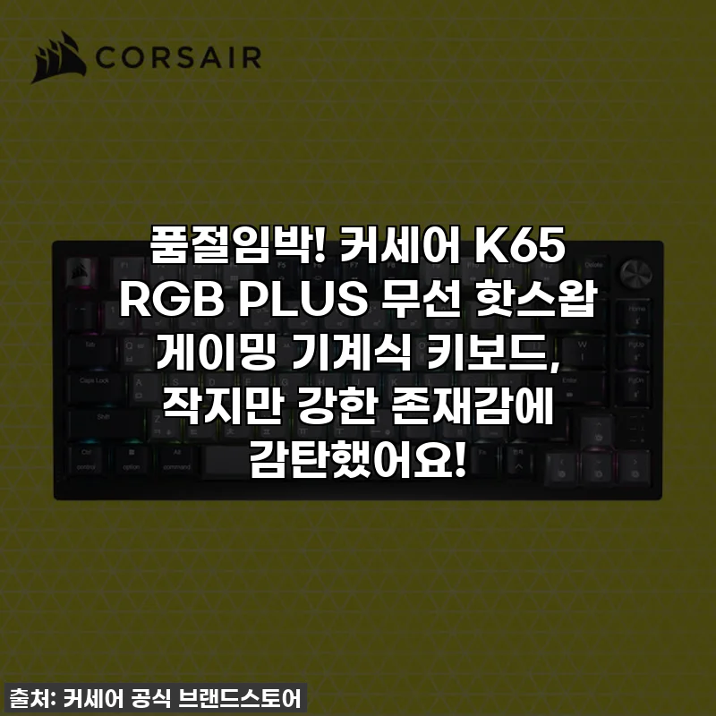 품절임박! 커세어 K65 RGB PLUS 무선 핫스왑 게이밍 기계식 키보드, 작지만 강한 존재감에 감탄했어요!
