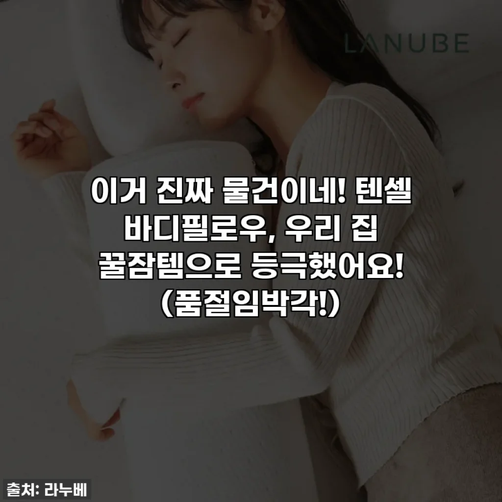 이거 진짜 물건이네! 텐셀 바디필로우, 우리 집 꿀잠템으로 등극했어요! (품절임박각!)