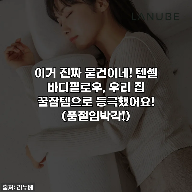 이거 진짜 물건이네! 텐셀 바디필로우, 우리 집 꿀잠템으로 등극했어요! (품절임박각!)