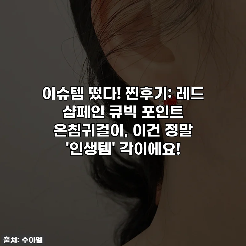 이슈템 떴다! 찐후기: 레드 샴페인 큐빅 포인트 은침귀걸이, 이건 정말 '인생템' 각이에요!