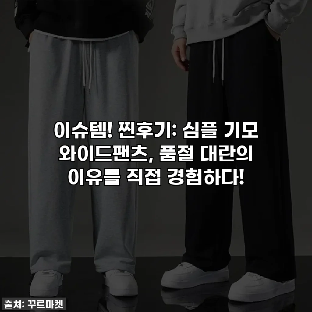 이슈템! 찐후기: 심플 기모 와이드팬츠, 품절 대란의 이유를 직접 경험하다!