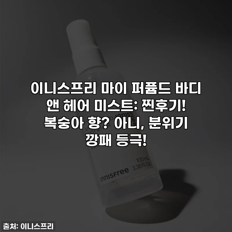 이니스프리 마이 퍼퓸드 바디 앤 헤어 미스트: 찐후기! 복숭아 향? 아니, 분위기 깡패 등극!