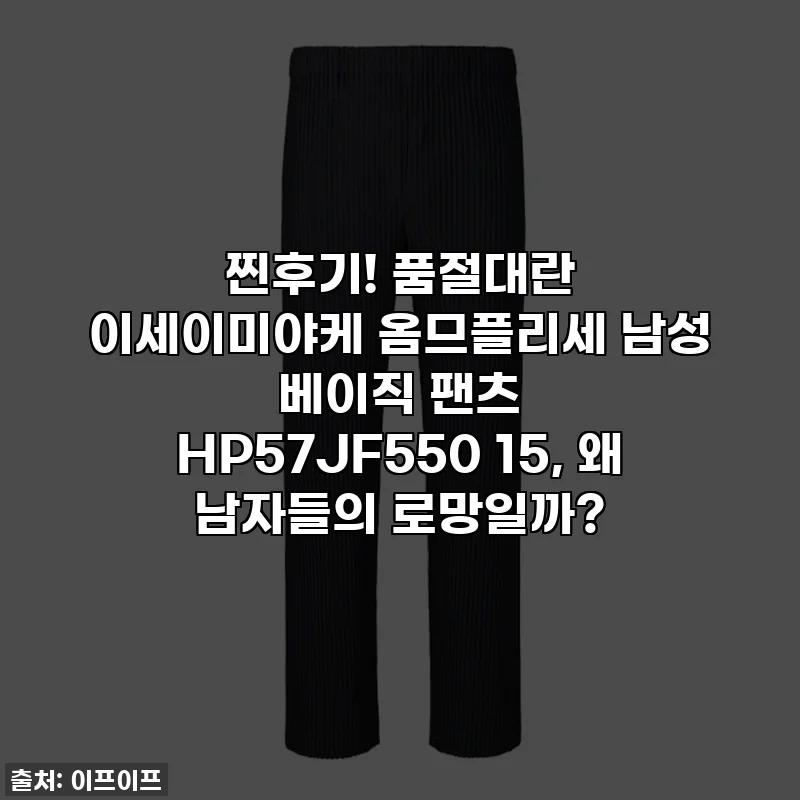 찐후기! 품절대란 이세이미야케 옴므플리세 남성 베이직 팬츠 HP57JF550 15, 왜 남자들의 로망일까?