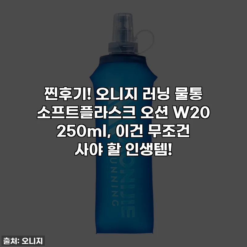 찐후기! 오니지 러닝 물통 소프트플라스크 오션 W20 250ml, 이건 무조건 사야 할 인생템!