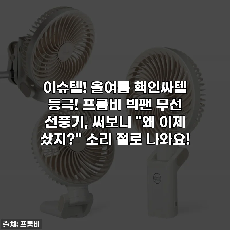 이슈템! 올여름 핵인싸템 등극! 프롬비 빅팬 무선 선풍기, 써보니 "왜 이제 샀지?" 소리 절로 나와요!