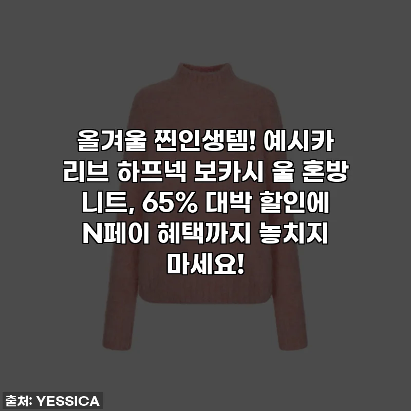 올겨울 찐인생템! 예시카 리브 하프넥 보카시 울 혼방 니트, 65% 대박 할인에 N페이 혜택까지 놓치지 마세요!
