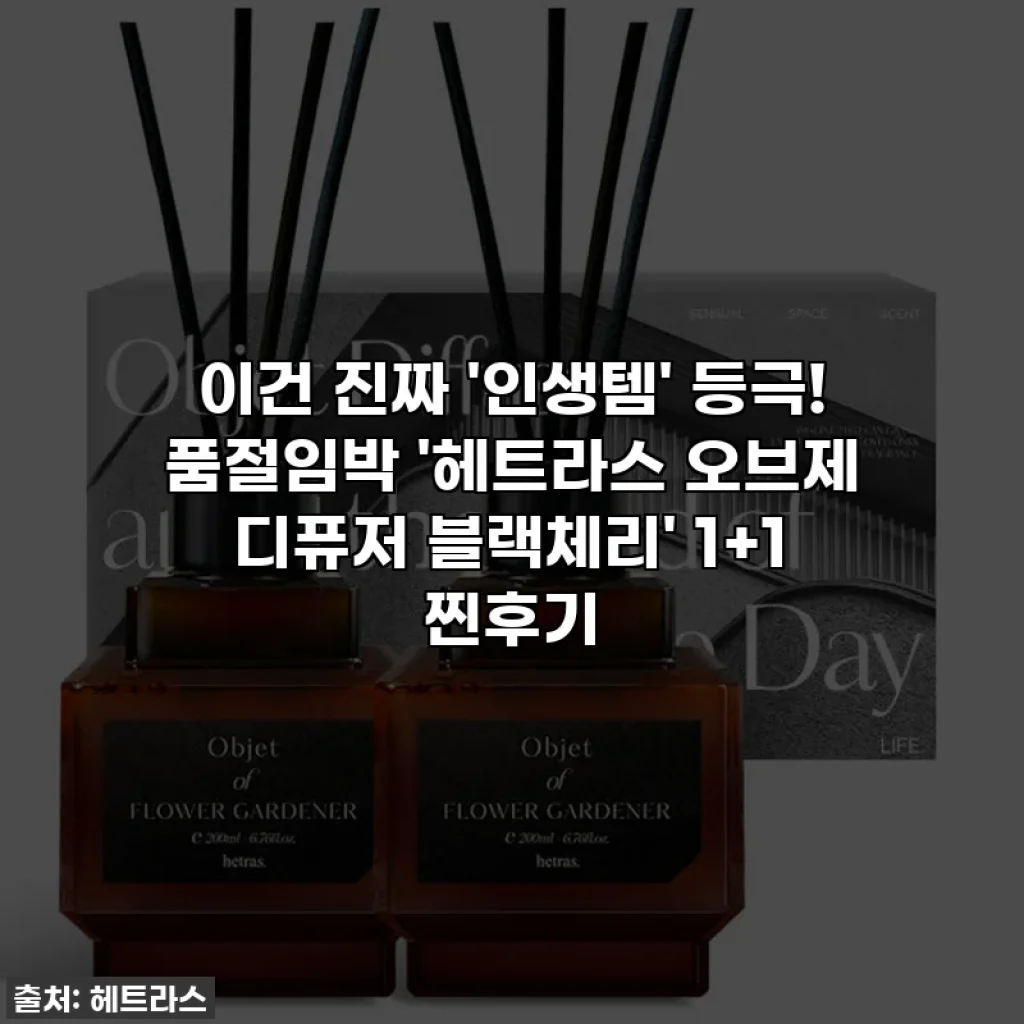 이건 진짜 '인생템' 등극! 품절임박 '헤트라스 오브제 디퓨저 블랙체리' 1+1 찐후기