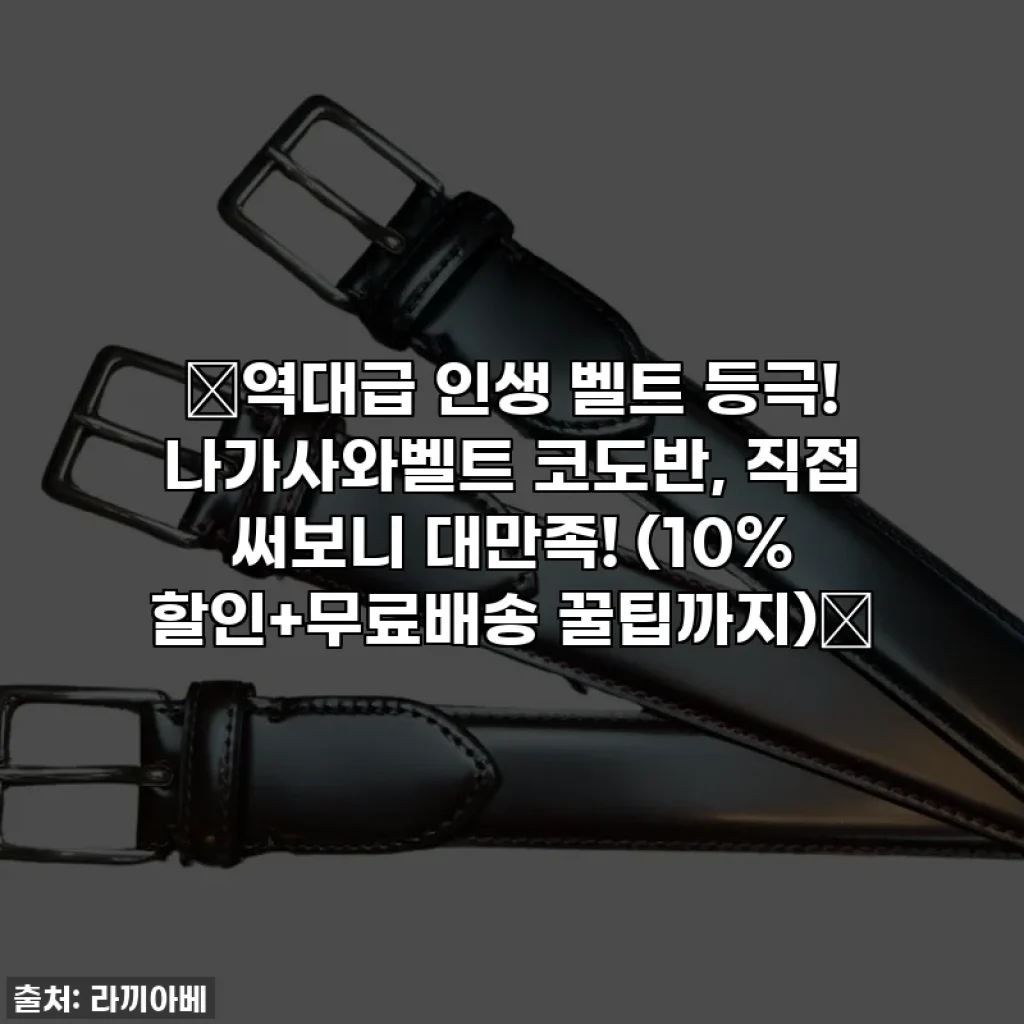 🔥역대급 인생 벨트 등극! 나가사와벨트 코도반, 직접 써보니 대만족! (10% 할인+무료배송 꿀팁까지)🔥