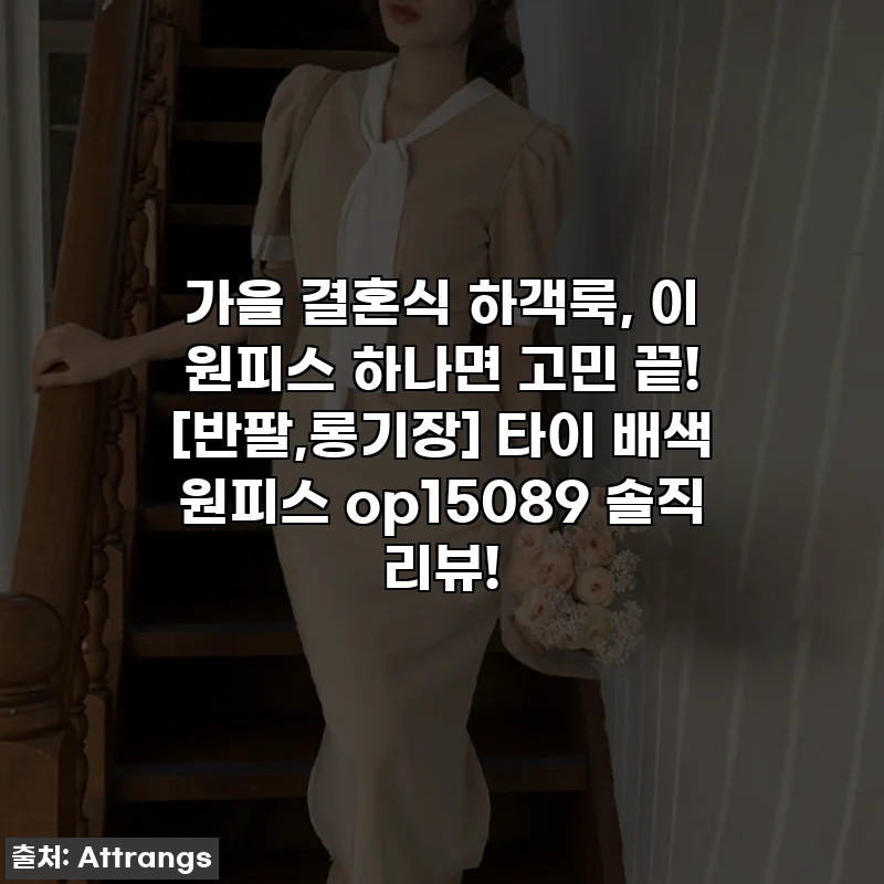 가을 결혼식 하객룩, 이 원피스 하나면 고민 끝! [반팔,롱기장] 타이 배색 원피스 op15089 솔직 리뷰!