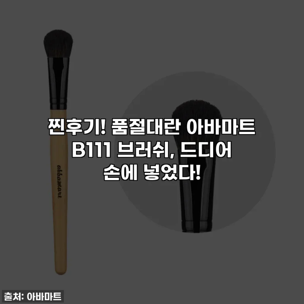 찐후기! 품절대란 아바마트 B111 브러쉬, 드디어 손에 넣었다!
