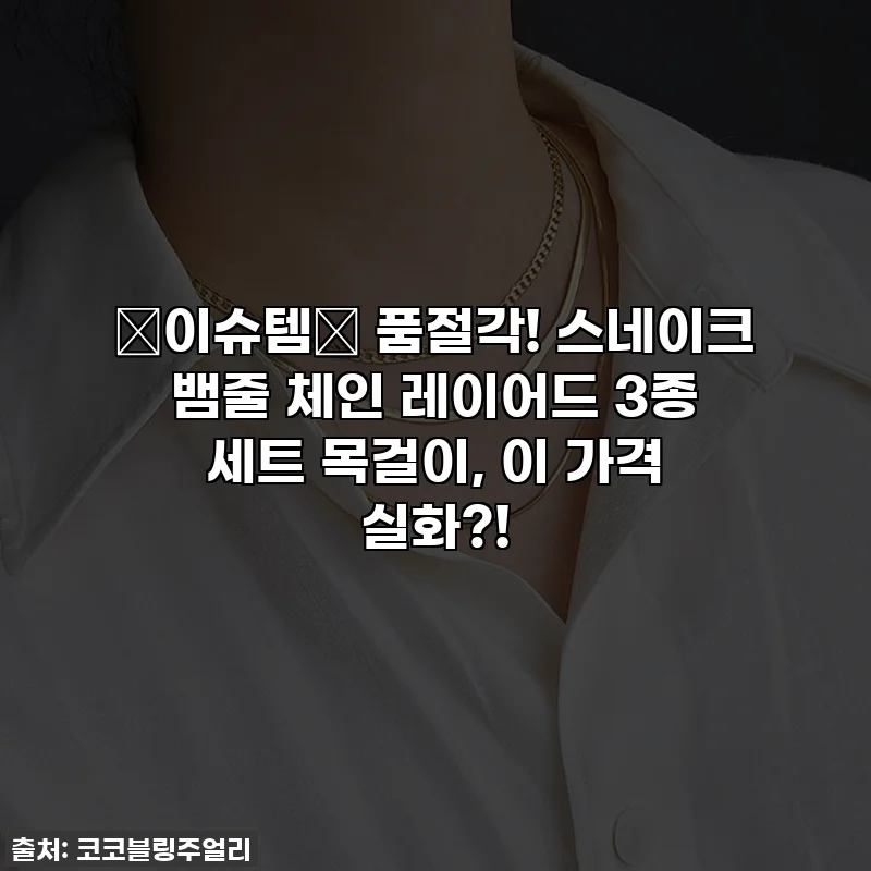 💥이슈템💥 품절각! 스네이크 뱀줄 체인 레이어드 3종 세트 목걸이, 이 가격 실화?!