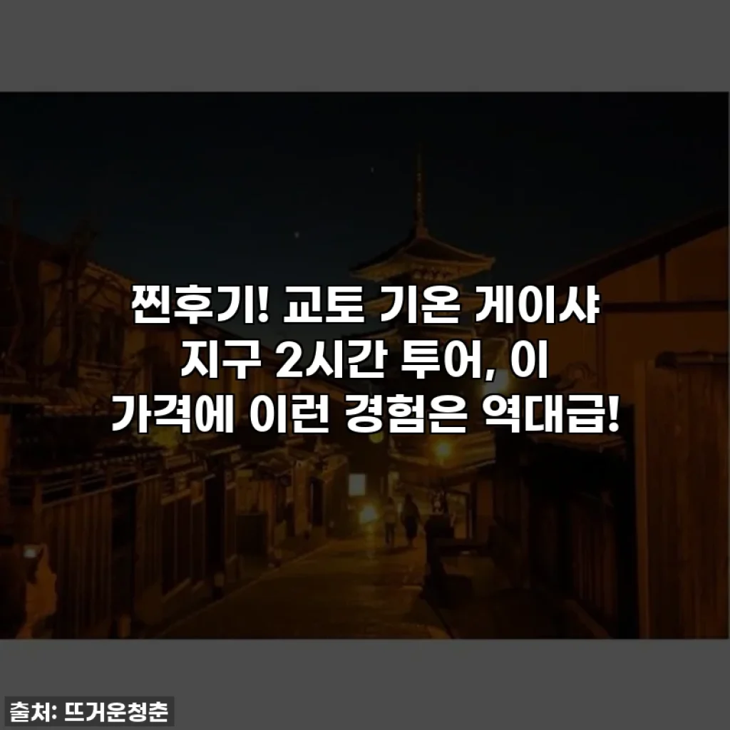 찐후기! 교토 기온 게이샤 지구 2시간 투어, 이 가격에 이런 경험은 역대급!