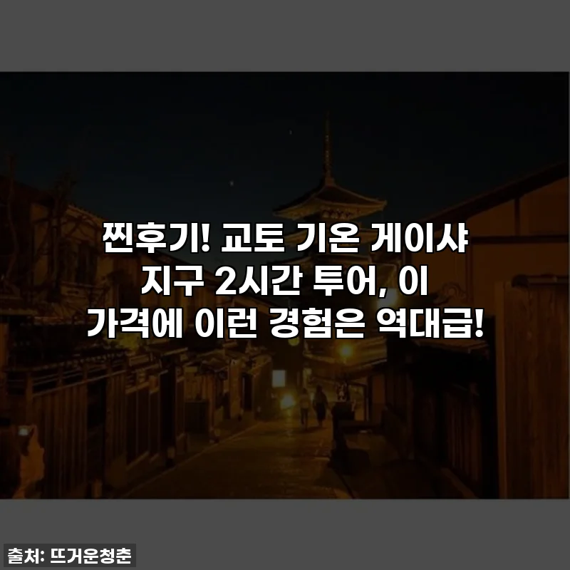 찐후기! 교토 기온 게이샤 지구 2시간 투어, 이 가격에 이런 경험은 역대급!