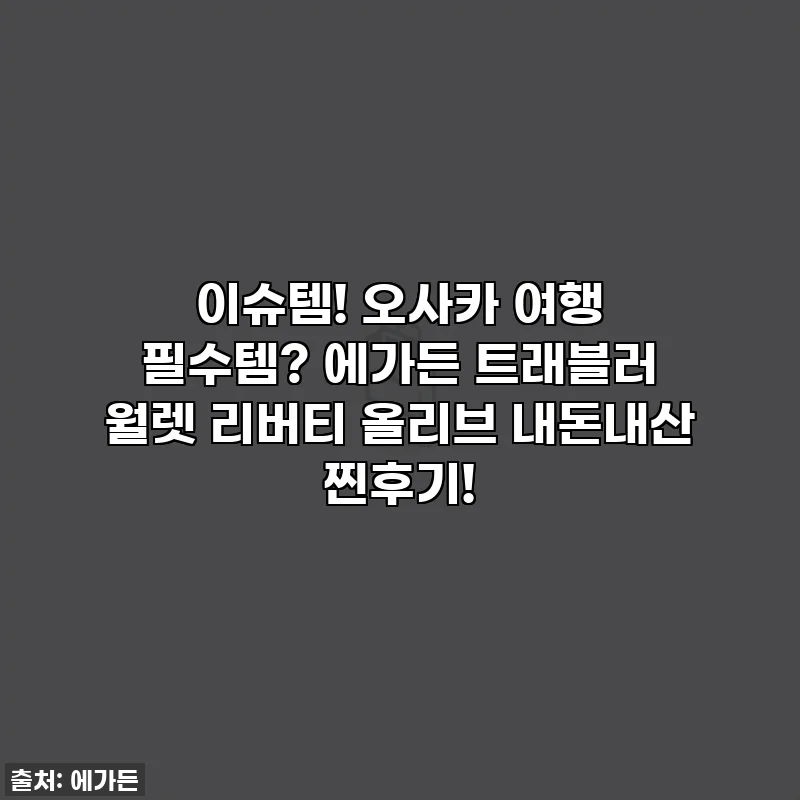 이슈템! 오사카 여행 필수템? 에가든 트래블러 월렛 리버티 올리브 내돈내산 찐후기!