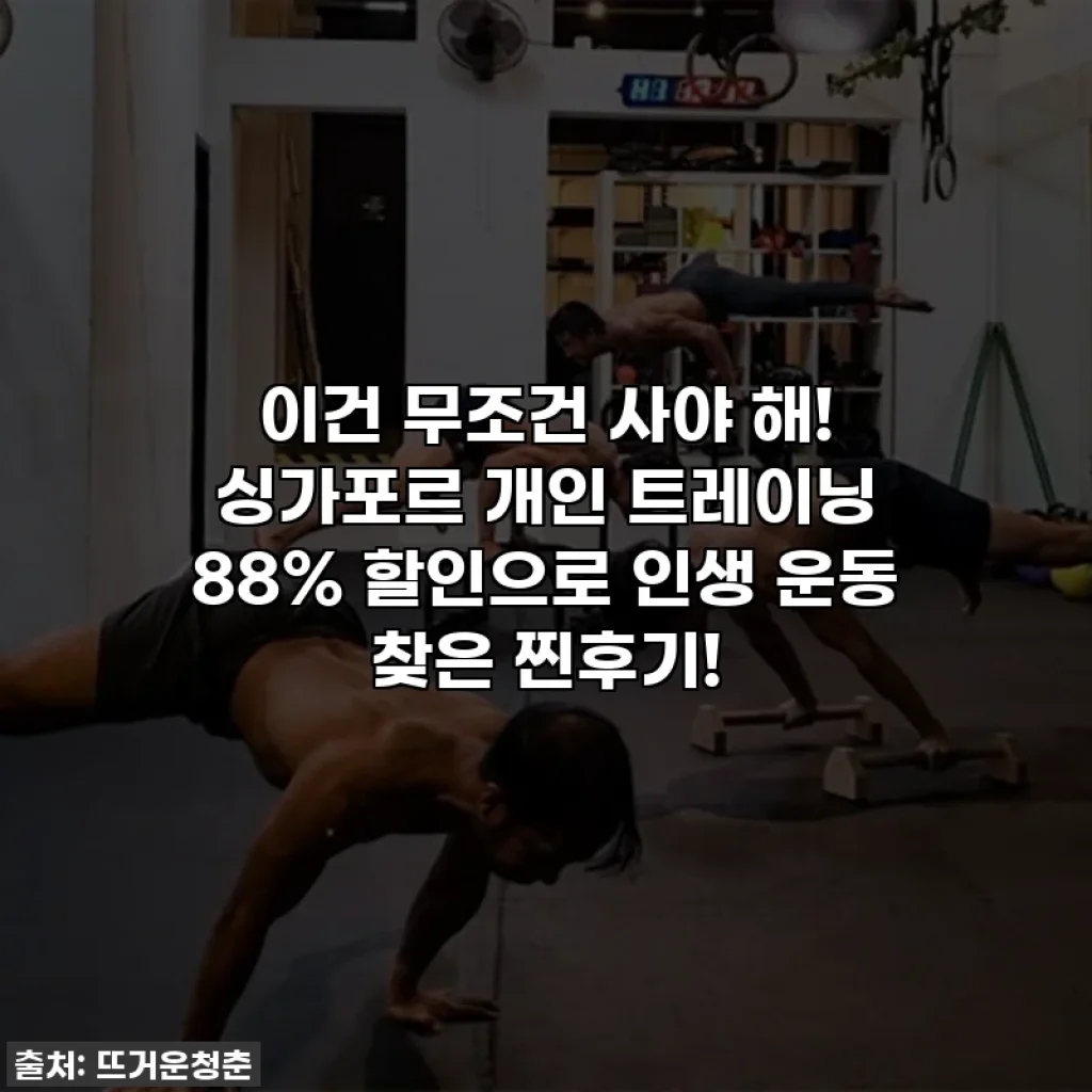 이건 무조건 사야 해! 싱가포르 개인 트레이닝 88% 할인으로 인생 운동 찾은 찐후기!