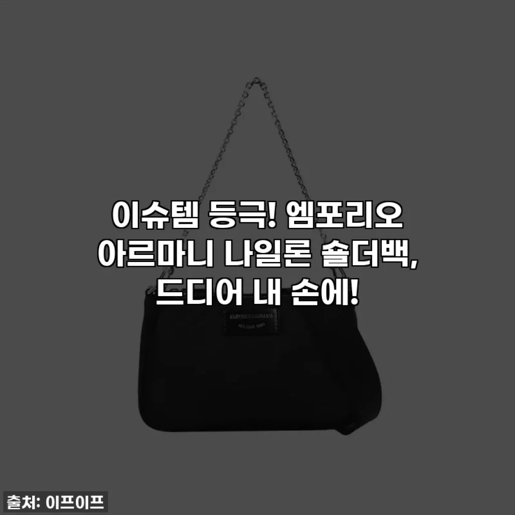 이슈템 등극! 엠포리오 아르마니 나일론 숄더백, 드디어 내 손에!