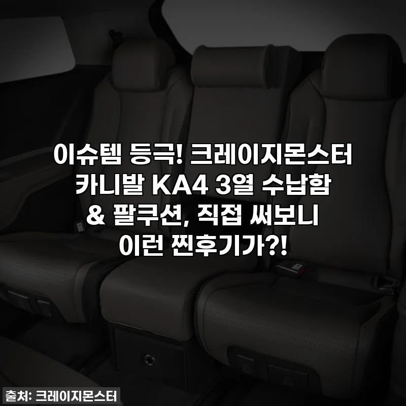 이슈템 등극! 크레이지몬스터 카니발 KA4 3열 수납함 & 팔쿠션, 직접 써보니 이런 찐후기가?!
