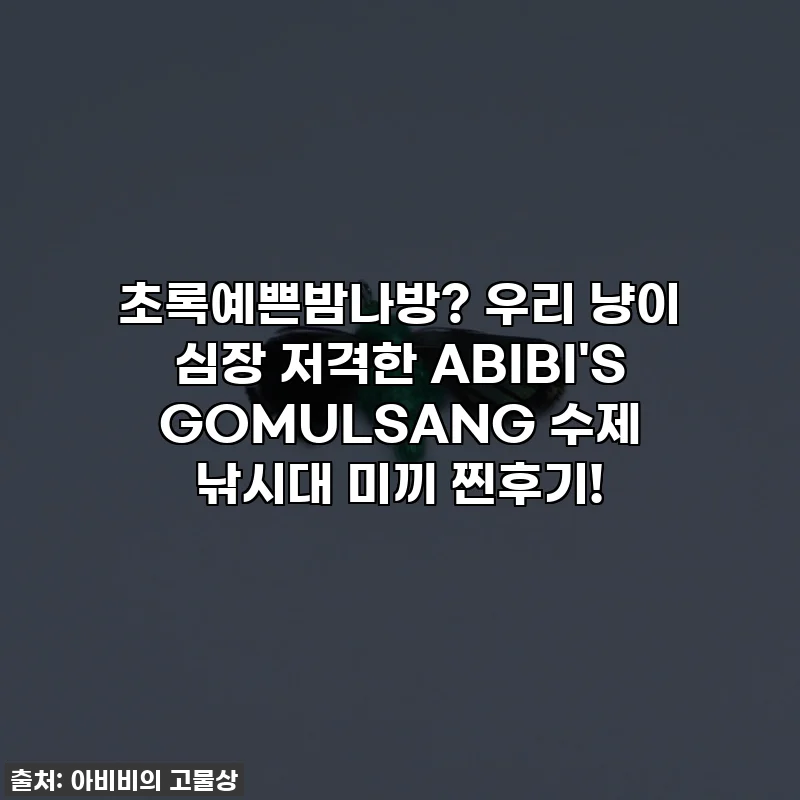 초록예쁜밤나방? 우리 냥이 심장 저격한 ABIBI'S GOMULSANG 수제 낚시대 미끼 찐후기!