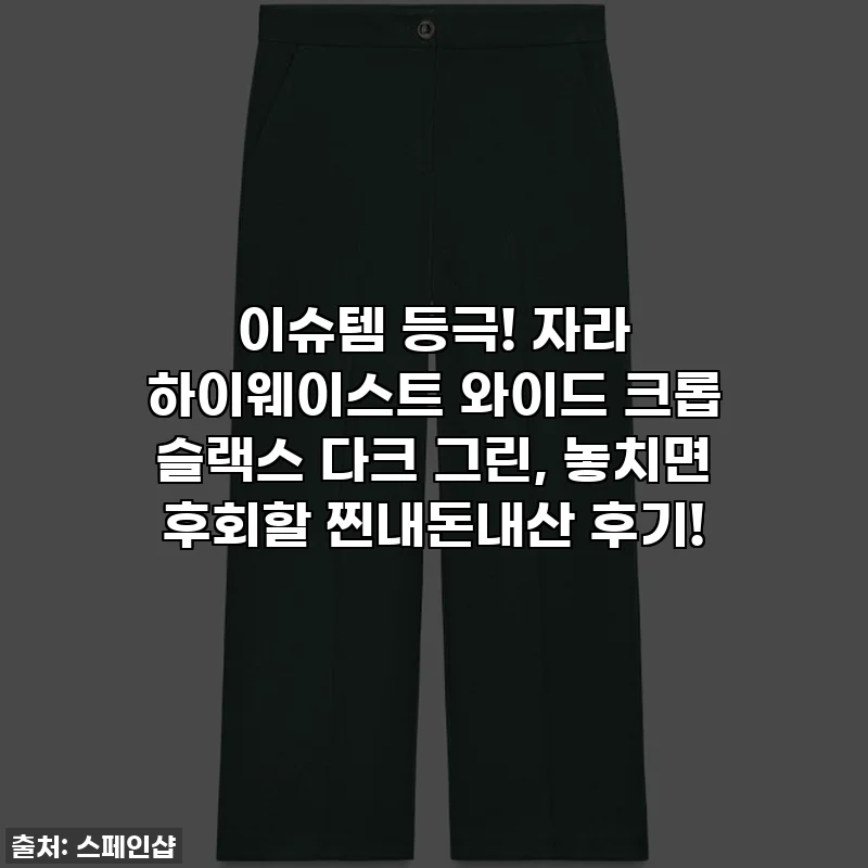 이슈템 등극! 자라 하이웨이스트 와이드 크롭 슬랙스 다크 그린, 놓치면 후회할 찐내돈내산 후기!