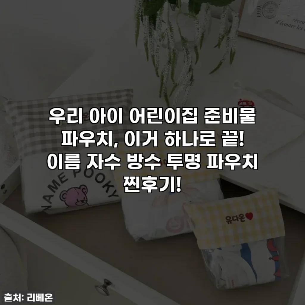 우리 아이 어린이집 준비물 파우치, 이거 하나로 끝! 이름 자수 방수 투명 파우치 찐후기!