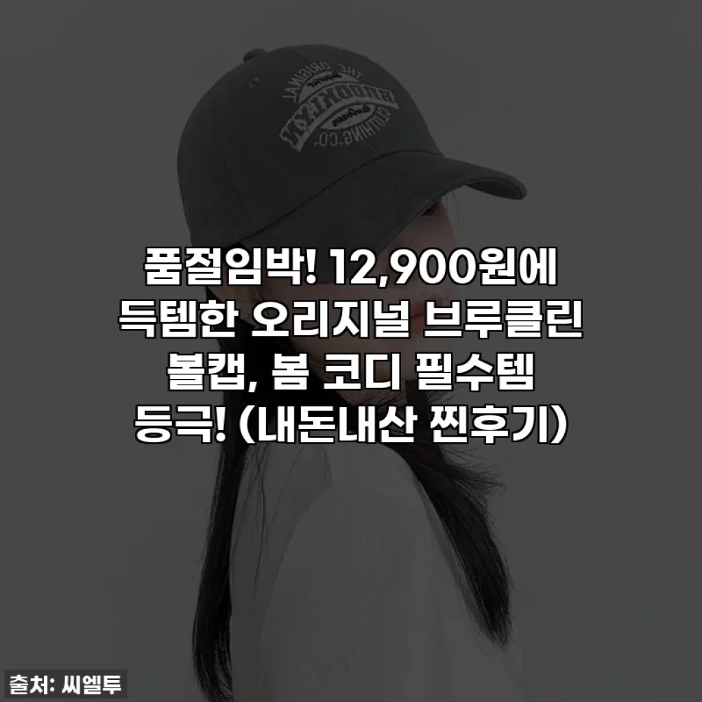 품절임박! 12,900원에 득템한 오리지널 브루클린 볼캡, 봄 코디 필수템 등극! (내돈내산 찐후기)