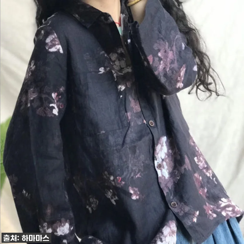 봄 언발 플라워 린넨셔츠 블라우스 4 관련 이미지 2