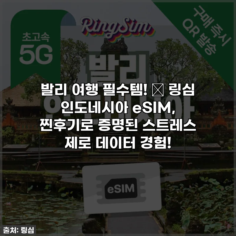 발리 여행 필수템! ✨ 링심 인도네시아 eSIM, 찐후기로 증명된 스트레스 제로 데이터 경험!