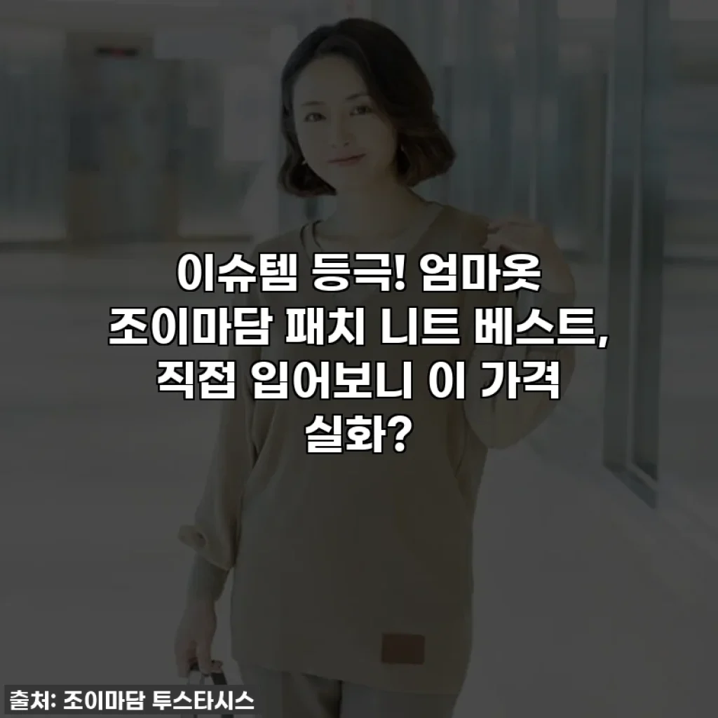 이슈템 등극! 엄마옷 조이마담 패치 니트 베스트, 직접 입어보니 이 가격 실화?